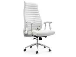 107 White Swivel Chair – Upholstered Visitor/Executive Seat with 5-Star Base